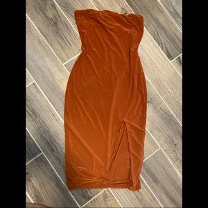 Halter dress w/split